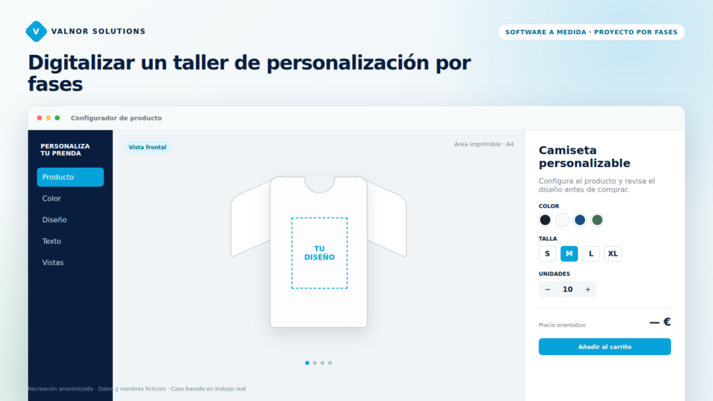 Digitalizar un negocio de personalización sin forzar un ERP estándar